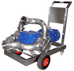 <strong>as double headed pump with gear motor on trolley</strong>